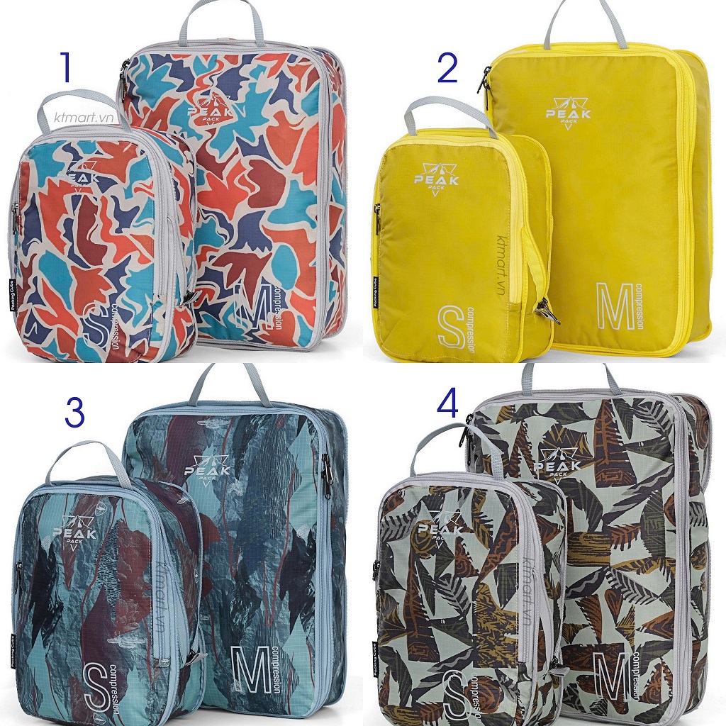 Set 2 túi đựng đồ PeakPack Packing Cube Set 2 Compression S/M